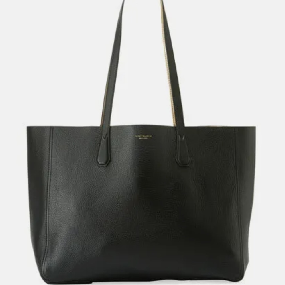 Tory Burch Phoebe Metallic Tote Bag black / gold